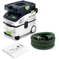 Festool – Aspirateur professionnel CLEANTEC CTL MIDI I – Puissance 1200W – Dépression 24000Pa – Technologie Bluetooth pour démarrage automatique
