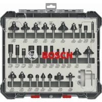 Bosch – Coffret de 30 fraises mixtes à Ø 8 mm pour bois dur et composite – Coupe nette sans éclat – SKU 2607017475