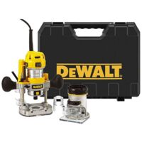 Dewalt – Défonceuse multifonction 900W 8MM – Vitesse variable 16000-27000 tr/min – Base plongeante avec butées de profondeur – Pour bois, aluminium et plastiques