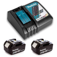 Pack de 2 batteries 18V 5Ah Li-Ion avec chargeur DC18RC – Idéal pour outils MAKITA – Performance accrue pour usage intensif