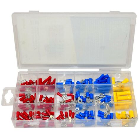 120 Stück Sortiment Set Flachstecker Isoliert Kabelschuhe Crimp Steckverbinder 