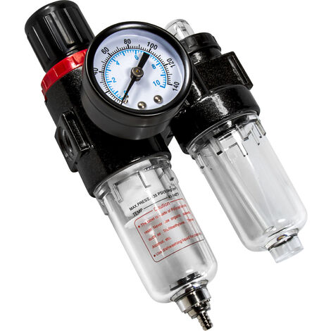 Druckluft Filter Wasserabscheider Druckminderer Wartungseinheit 1/4" Kompressor. 