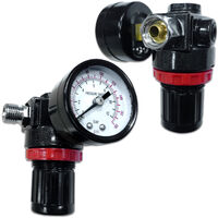 2x 1/4" Druckluft filter Druckminderer Luftregler Manometer für Lackierpistole 