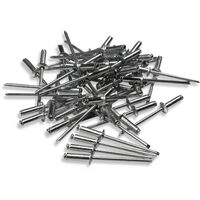 60 Stück Alu Blindnieten Sortiment Satz Set 5mm Flachrundkopf Schwarz Popniete 