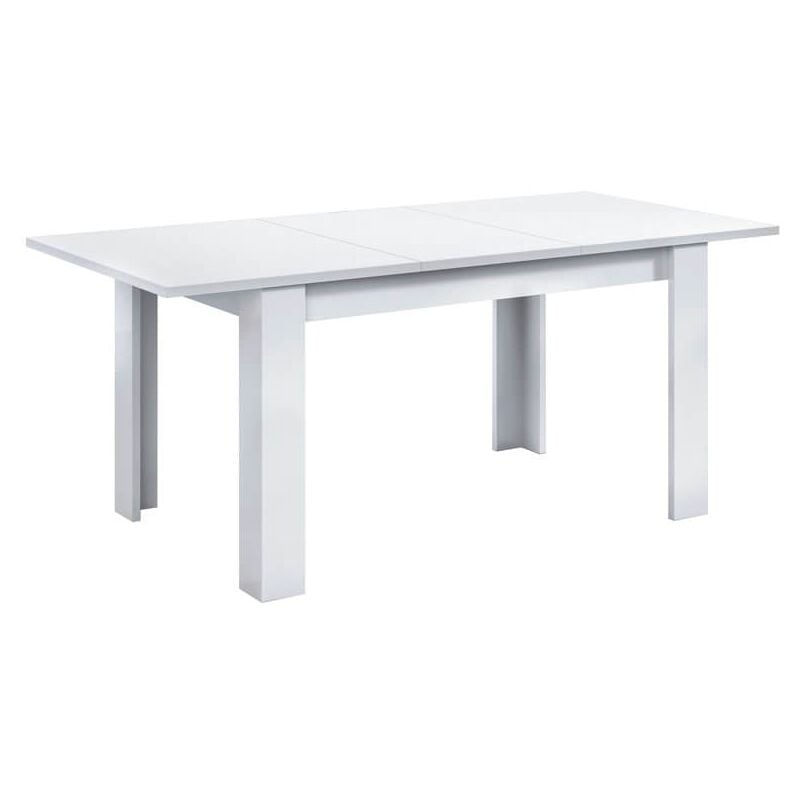 Mesa comedor salón rectangular extensible color blanco brillo estilo moderno mueble 78x140-190x90 cm