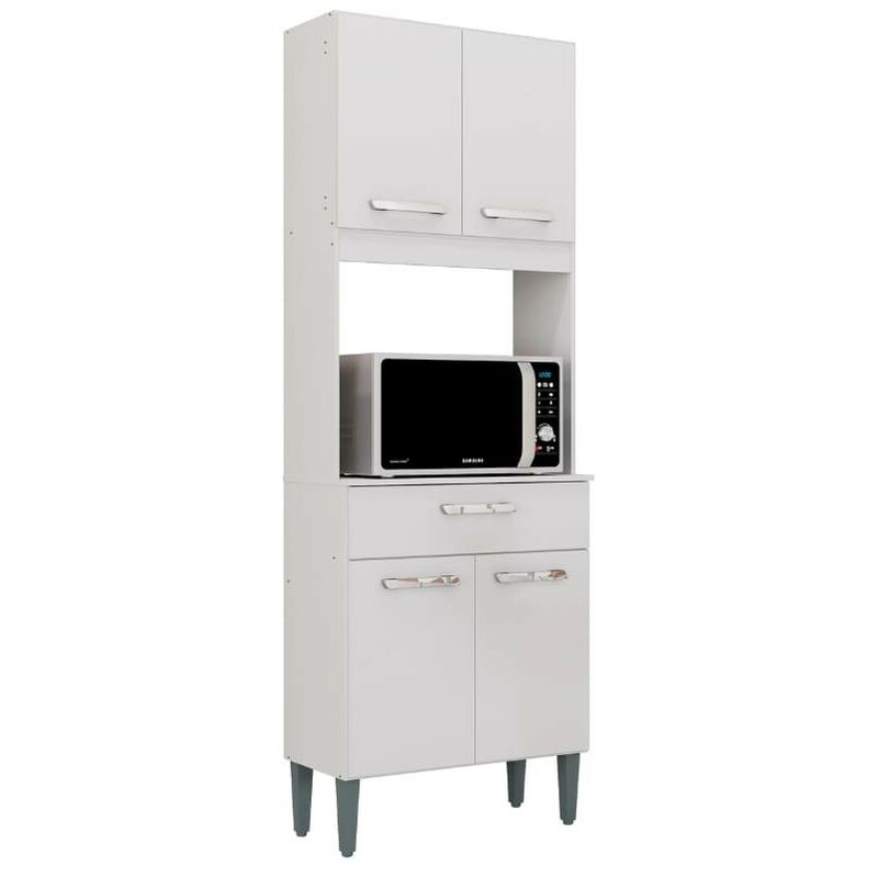 Buffet Lusaka Color Blanco 1 Cajón Alacena Auxiliar Moderno Almacenaje 172x60x31 Cm