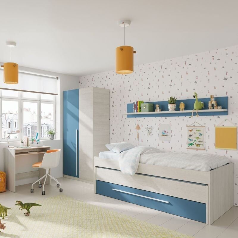 Miroytengo Pack Completo de Muebles para Habitación Infantil o Dormitorio  Juvenil en Color Rosa (Somieres Incluidos)