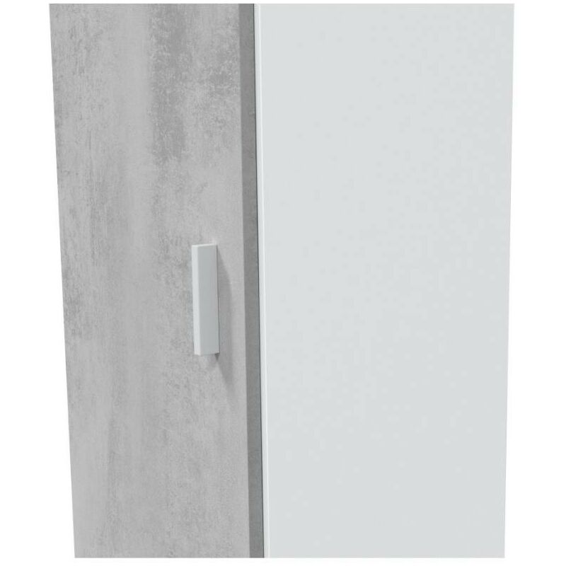 Armario multiusos alto 2 puertas mueble auxiliar color blanco Artik y gris  cemento almacenaje 182x80x37 cm - AliExpress