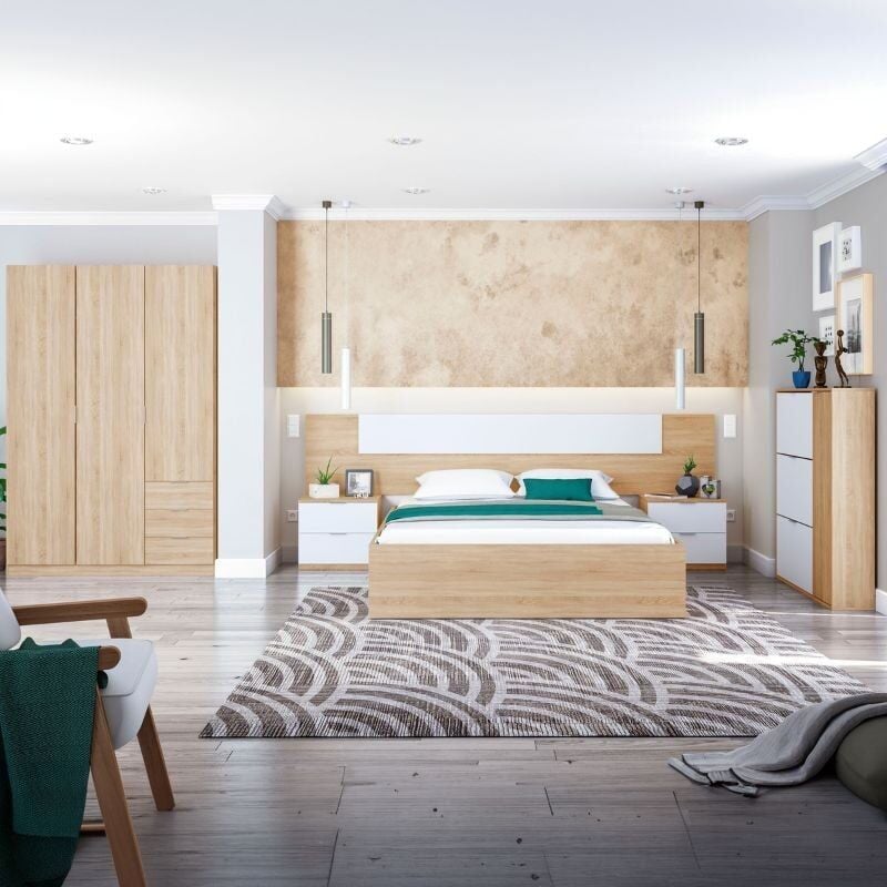 Miroytengo Dormitorio Completo para Habitación Juvenil o Infantil en Color  Verde y Blanco con un Somier Incluido : : Hogar y cocina