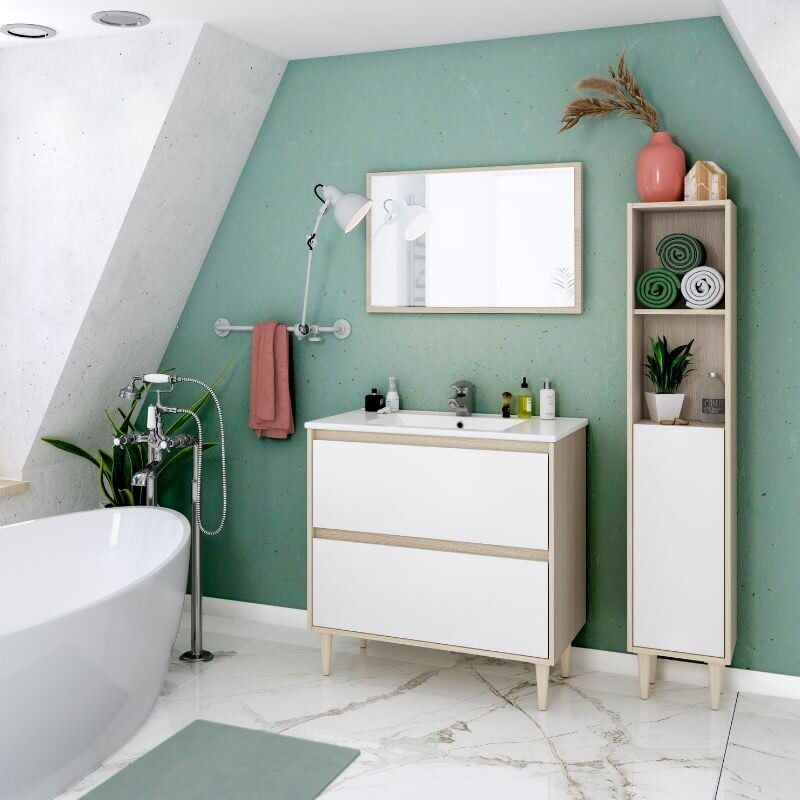 Spirich Armario de baño montado en la pared con puertas, armario colgante  de madera con puertas y estantes sobre el inodoro, gabinete de pared de  baño