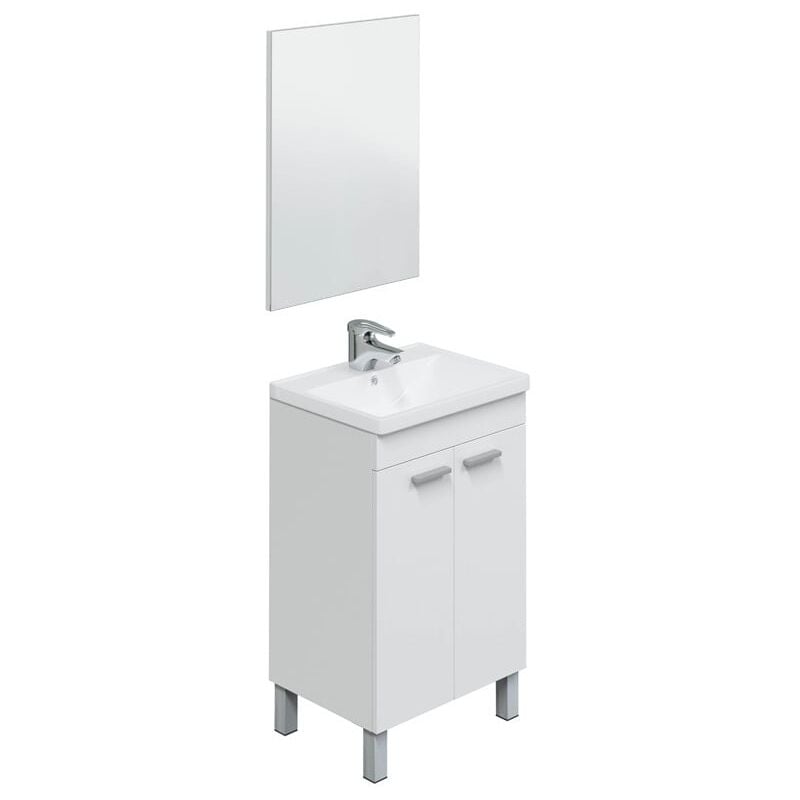 Mueble de baño con espejo Camelia color blanco brillo 80x50 cm SIN LAVAMANOS