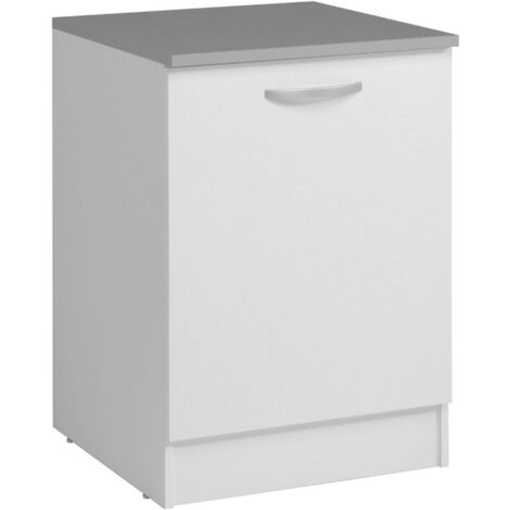 Armario inferior modular cocina 60 cm EKO 1 puerta módulo bajo color blanco mate almacenaje