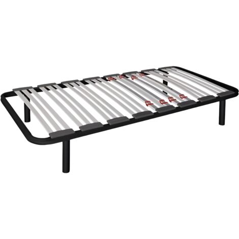 Somier multiláminas con REGULADORES LUMBARES, FIRMEZA Adaptable, Tubo 40x30MM y LÁMINAS de Haya Natural Antideslizantes (Con Patas) 80x190 cm