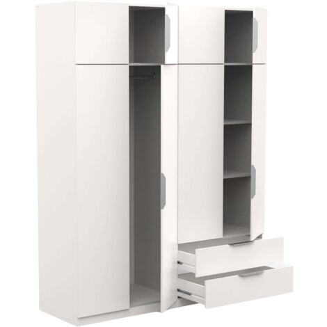 Armario Grande Dormitorio 8p 2c Estilo Moderno Color Blanco Mate 203x157 cm