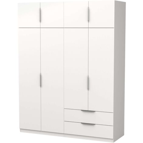 Armario Grande Dormitorio 8p 2c Estilo Moderno Color Blanco Mate 203x157 cm