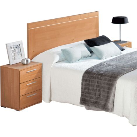 Cabecero De Cama Con Mesitas 3 Cajones Color Cerezo