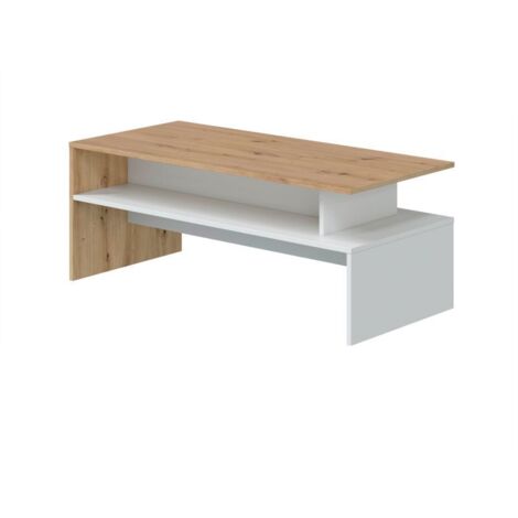 Habitdesign Tavolino Lyra Rovere Nody E Bianco Artik – 108x43 Cm – Design Moderno Per Soggiorno