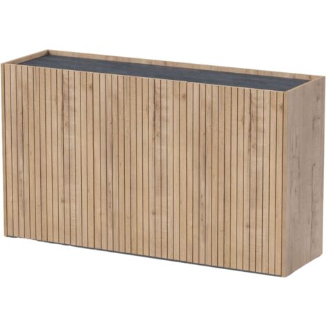 Aparador Salón Irati Estilo Moderno Color Roble Gold y Mármol 140 cm