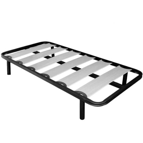Miroytengo – Somier de tubo de acero 40x30mm – Refuerzo central – Láminas de chopo-Flex con patas 25cm – 90x190 cm (1/5)