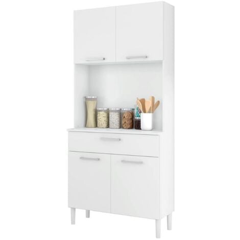 Armario Cocina Aparador 4 Puertas 1C Blanco 80x180 CM