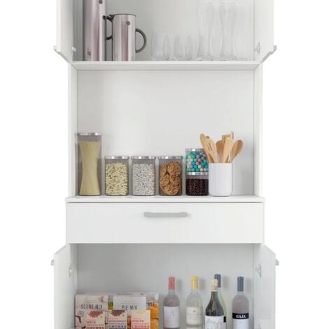 Armario Cocina Aparador 4 Puertas 1C Blanco 80x180 CM
