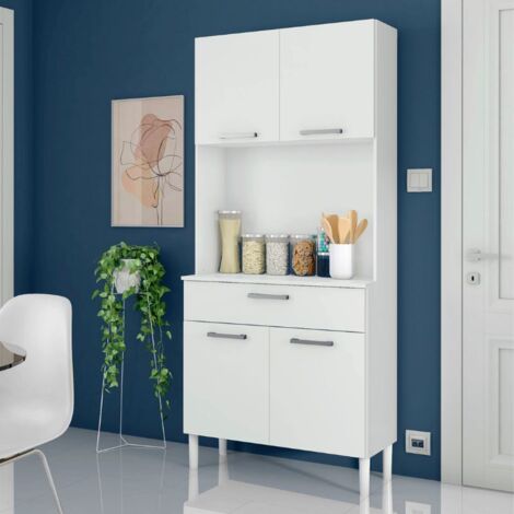 Armario Cocina Aparador 4 Puertas 1C Blanco 80x180 CM