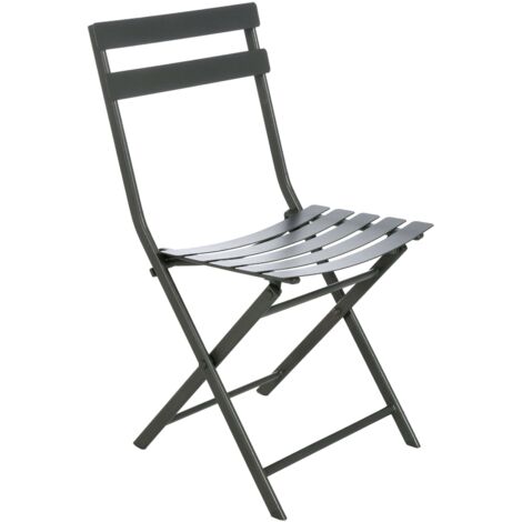 Pack 4 Sillas Exterior Plegable Greensboro Jardín Terraza Estilo Contemporáneo Color Gris Grafito (1/3)