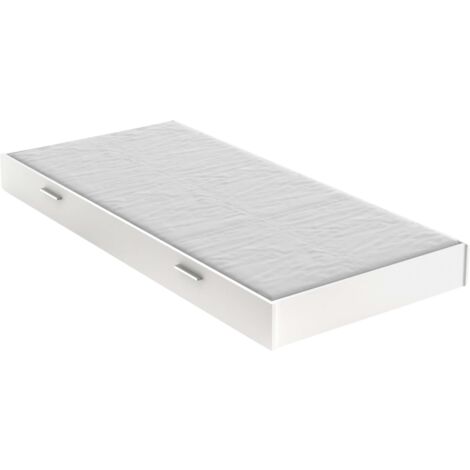 Cajón Inferior Cama Life Dormitorio Juvenil Color Blanco Mate 18x200x90 cm Mueble de Habitación