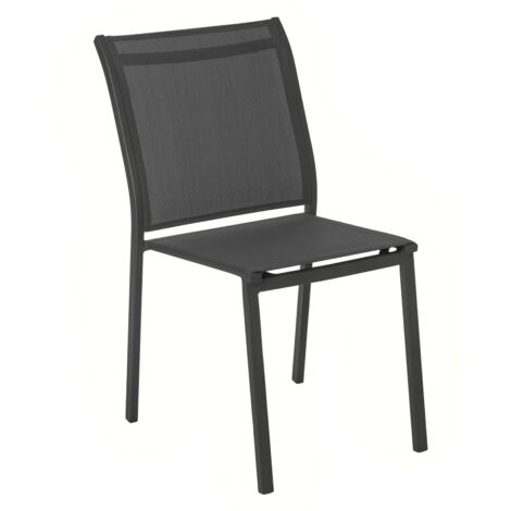 Pack de 2 Sillas para Exterior Essentia Estilo Exterior en Color Gris ANtracita Confeccionado en Aluminio y Textileno 46x88x61 cm (1/4)