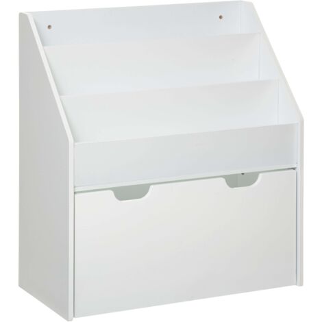 Estantería Librería Infantil con Cajón Mueble Dormitorio para Niños Color Blanco 63x70x30 cm