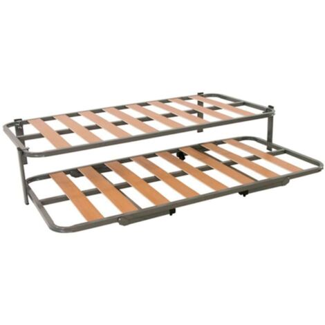 Herraje Completo Cama Nido Canguro 90x180 cm + 2 SOMIERES Tubo 30x30 mm, Balda Ancha, Patas Incluidas