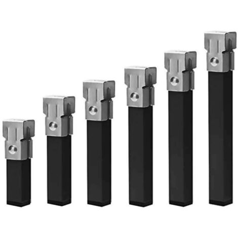 Juego de 6 Patas Cuadradas 40 cm Metálicas con Abrazadera para Somier Tubo 30x30 mm