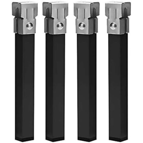 Juego de 4 Patas Cuadradas 25 cm Metálicas con Abrazadera para Somier Tubo 30x30 mm