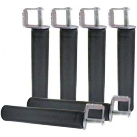 Pack 6 Patas para Somier + 6 Abrazaderas con Forma Cilindrica en Metal (30 cm)