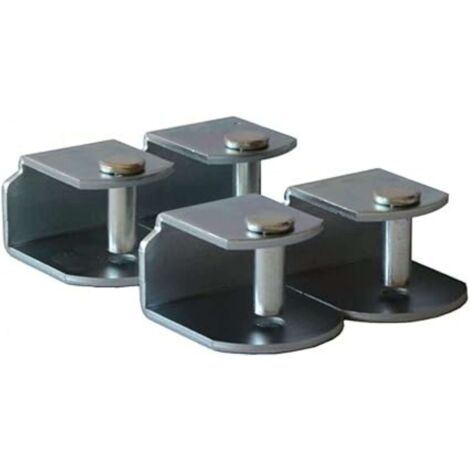 Pack 4 ABRAZADERAS metálicas para somier de TUBO 40x30 mm, sistema antiruido de gran estabilidad y resistencia.