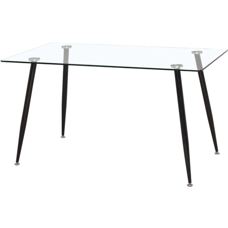 Mesa Comedor de Cristal Asper Ideal para Salón Estilo Contemporáneo Moderno 120cm