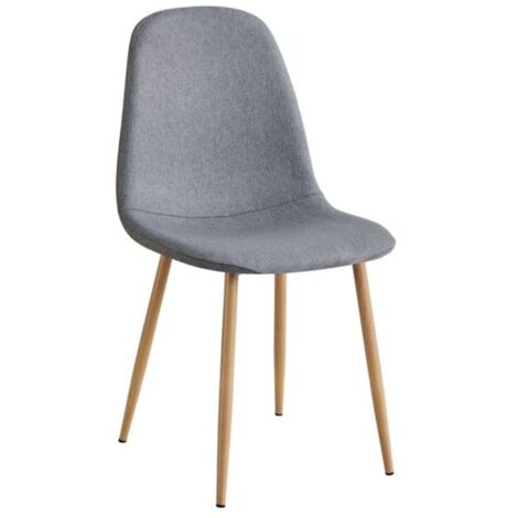 Pack 4 Sillas James Comedor Acero y Polipiel Asiento tapizado en poliéster Color Gris (1/5)