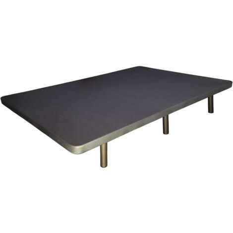 Base Tapizada 135x190 cm para Dormitorio 3D Estilo Contemporáneo en Color Gris Antracita con 5 Refuerzos Trasversales (CON 6 Patas) (1/3)