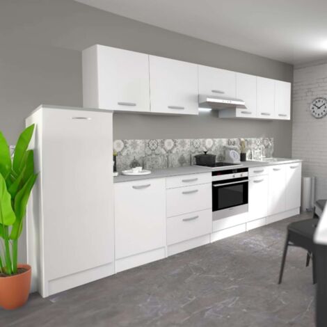 Cocina Completa Eko Estilo Contemporáneo en Color Blanco con 5 Modulos Aereos y 6 Bajos (CON Mueble de Campana) (1/5)