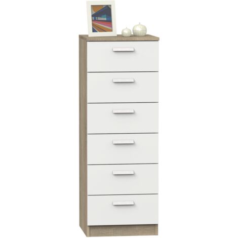 Sinfonier Dormitorio Tibet Color Roble Cambrian y Blanco en Melamina 110x40x40 cm