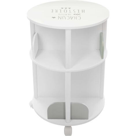 Librería infantil redonda - blanco y gris A. 59 cm - Atmosphera créateur d'intérieur