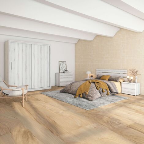 Cómoda Lyon de Dormitorio Habitación Estilo Contemporáneo en Color Blanco Albo con 3 Cajones 80x74x40 cm