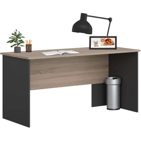 Mesa de Escritorio Oficina Nibis Industrial Color Roble Sonoma y Gris Antracita 160 cm