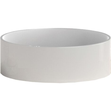 Lavabo Cilíndrico para Mueble de Baño de Cerámica 36 cm en Blanco (1/5)