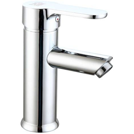 Grifo de Lavabo Ganges para Baño Latón y Manetas Zinc con Set de Fijación Color Cromado