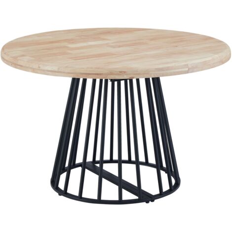Mesa Redonda Extensible Cali de Comedor Estilo Industrial en Color Roble Nordish y Negro 2 Extensibles 120/160/200x120x76 cm (1/4)