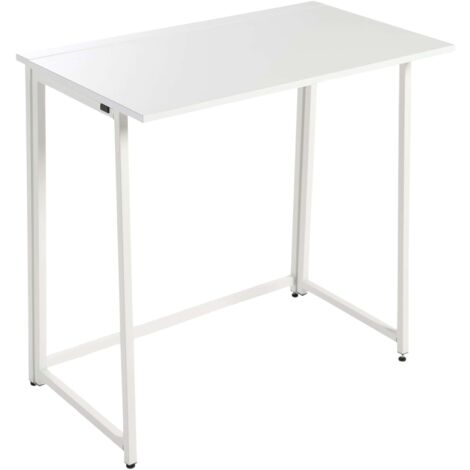Mesa escritorio plegable Rade para Oficina estilo Moderno en color Blanco con estructura metálica 80x73x50 cm