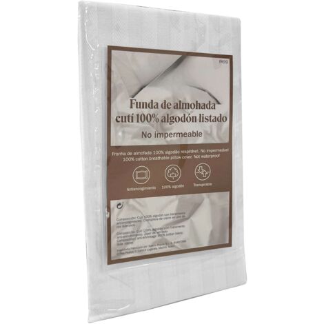 Funda de Almohada Cutí 150 cm Antiencogimiento de Algodón y Cierre con Cremallera