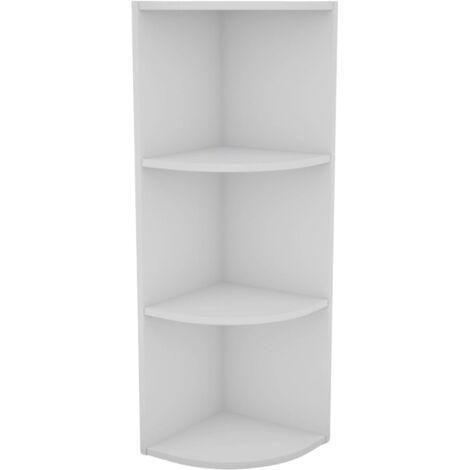 Estantería Esquinera Baja 3 Niveles Salón, Almacenamiento Comedor Plea Color Blanco Mate 29x92x29 cm (1/5)