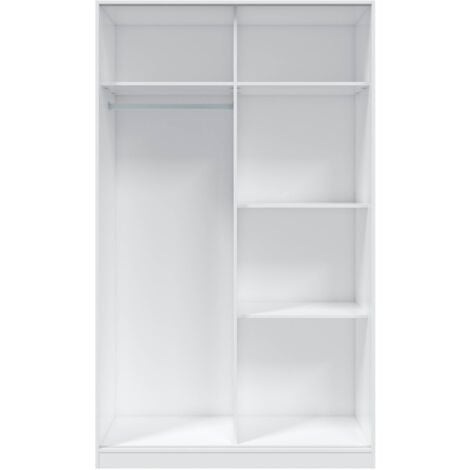 Armario dormitorio Grande con puerta Corredera en color Blanco brillo habitación 120x200x50 cm